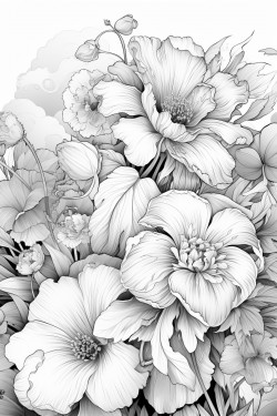 flowers raining down from clouds