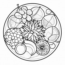 mandala with tropical fruits