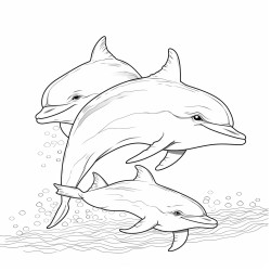 family cubs of dolphin