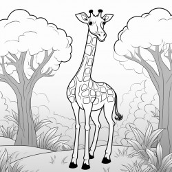 a giraffe in the forest