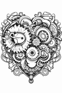heart made out of gears