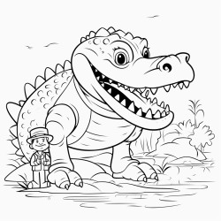 crocodile and man
