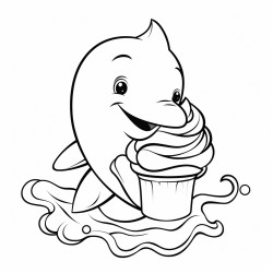 delfin con helado