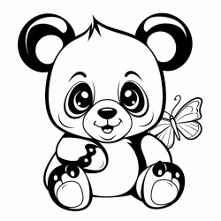 osito panda agarando mariposa