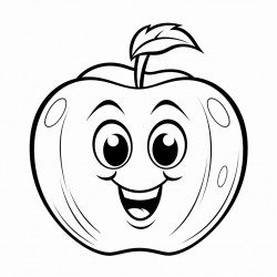 a cartoon character of an apple with a face