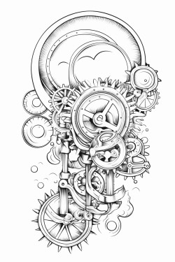 moon with gears