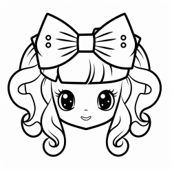 big hair pin with cute bow style and small strawberry only hair pin no other characters simple coloring page