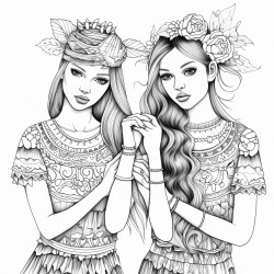 two girls holding hands