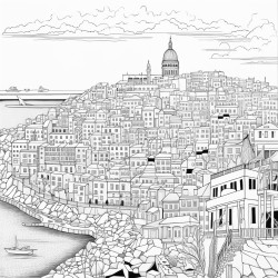 la ville de marseille en france caricature