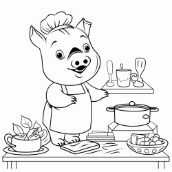 cooking pig