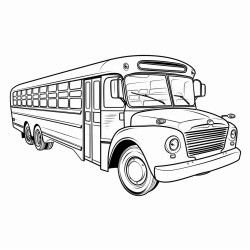 v3ct0r style simple flat vector art isolated on white bg school bus