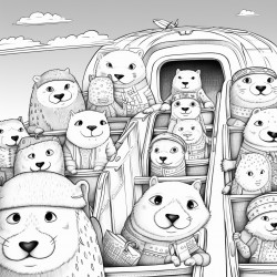 100 otters on board a plane
