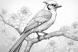 bluejay in flight