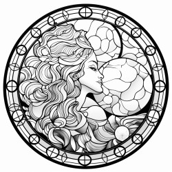 moon stained glass design