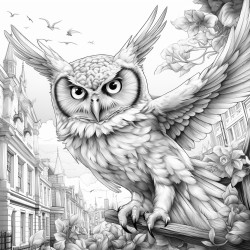 owl flying in london