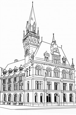 burnt town hall building in hamburg