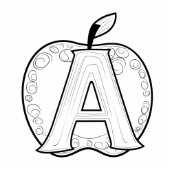 the letter a in the shape of an apple