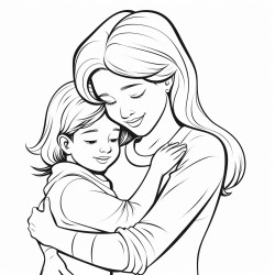 mother and kid hugging