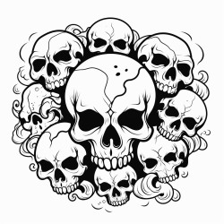 creepy dark skulls
