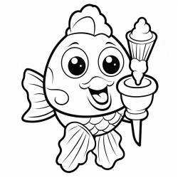 fish eating ice cream
