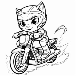 un chat sur une moto