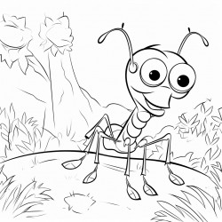 an ant in the forest