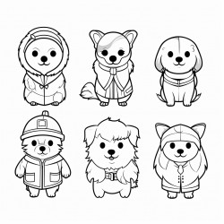 dog dressed up in costumes for different seasons and holidays