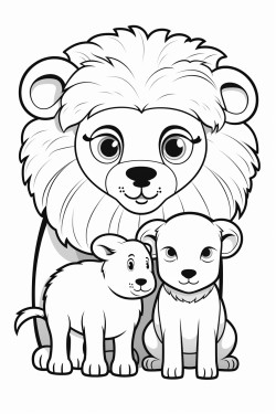 cute sheep and a lion together