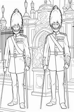 united kingdom kings guards in changing ceremony
