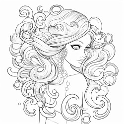 sirene da colorare disegnata a mano