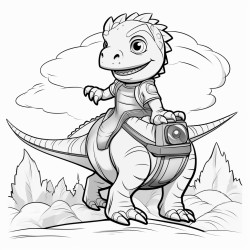 bebefin riding dinosaur