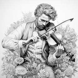 man playing the violin