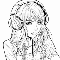 girl thats emo with gaming head phones