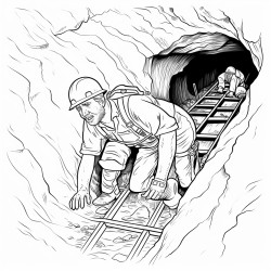coal miner going down the mine in chile