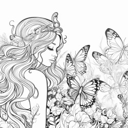 the words dancing like butterfly wings surrounded by a butterfly garden