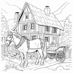 cheval et maison