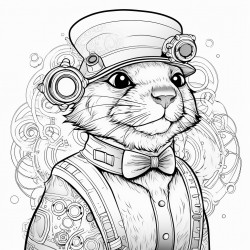 steampunk otter with eyepatch