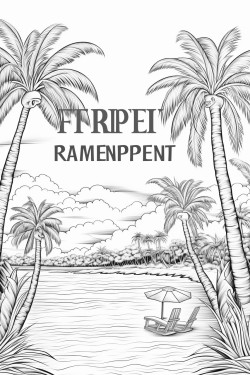 a beach scene with palm trees that has the words happy retirement in large white letters centered in the foreground