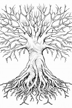 large tree roots visible