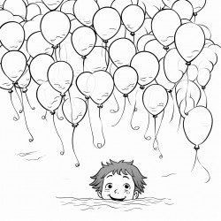 an ocean full of balloons