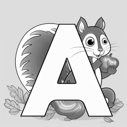 the letter a with an acorn as an example