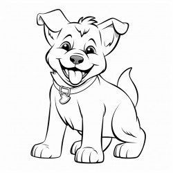 big short haired dog with tongue sticking out