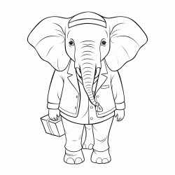 a female elephant in a school uniform