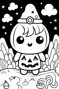 kawaii style ghost trickortreating