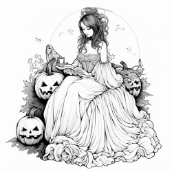a large pumpkin next to a women sitting next to it inside pumpkin designs women long dress