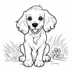 cocker spaniel outside garden cute face