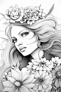 bloom colouring page