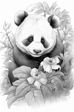 panda comiendo hojas