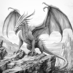 large winged dragon that is intricately detailed