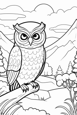 paysage dautomne avec un hibou et un colier